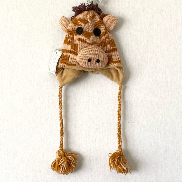 Handmade Nepal 100% Wool Giraffe Animal Hat for Kids - Picture 3 of 6
